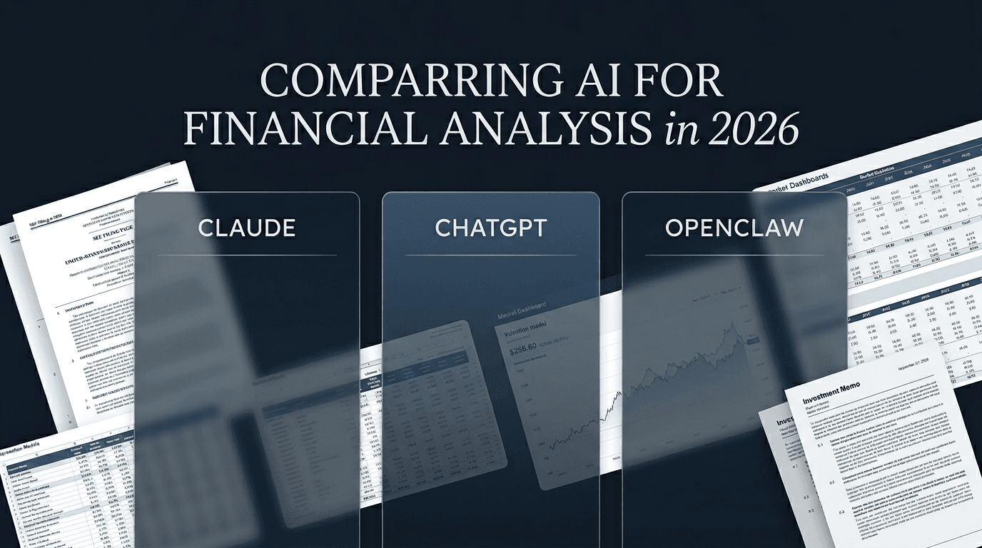 Professional AI financial analysis comparison between Claude, ChatGPT, OpenClaw, and Francis.