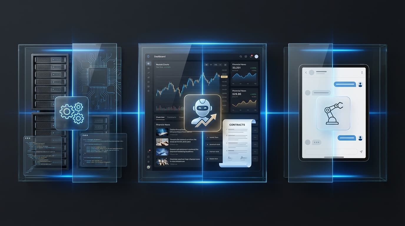 Editorial illustration comparing Francis, OpenClaw, and SimpleClaw as AI assistant options.